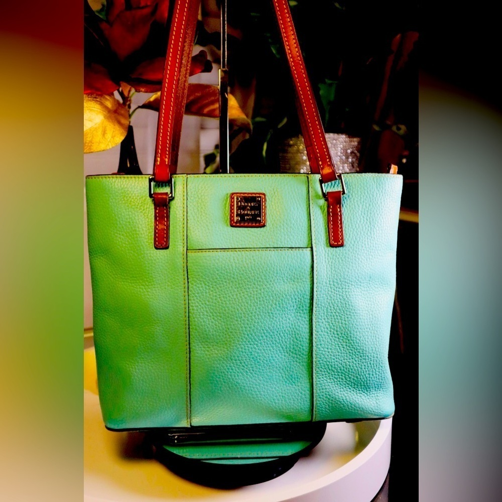 VGT Dooney & Bourke Pebble Leather Tote~Jade